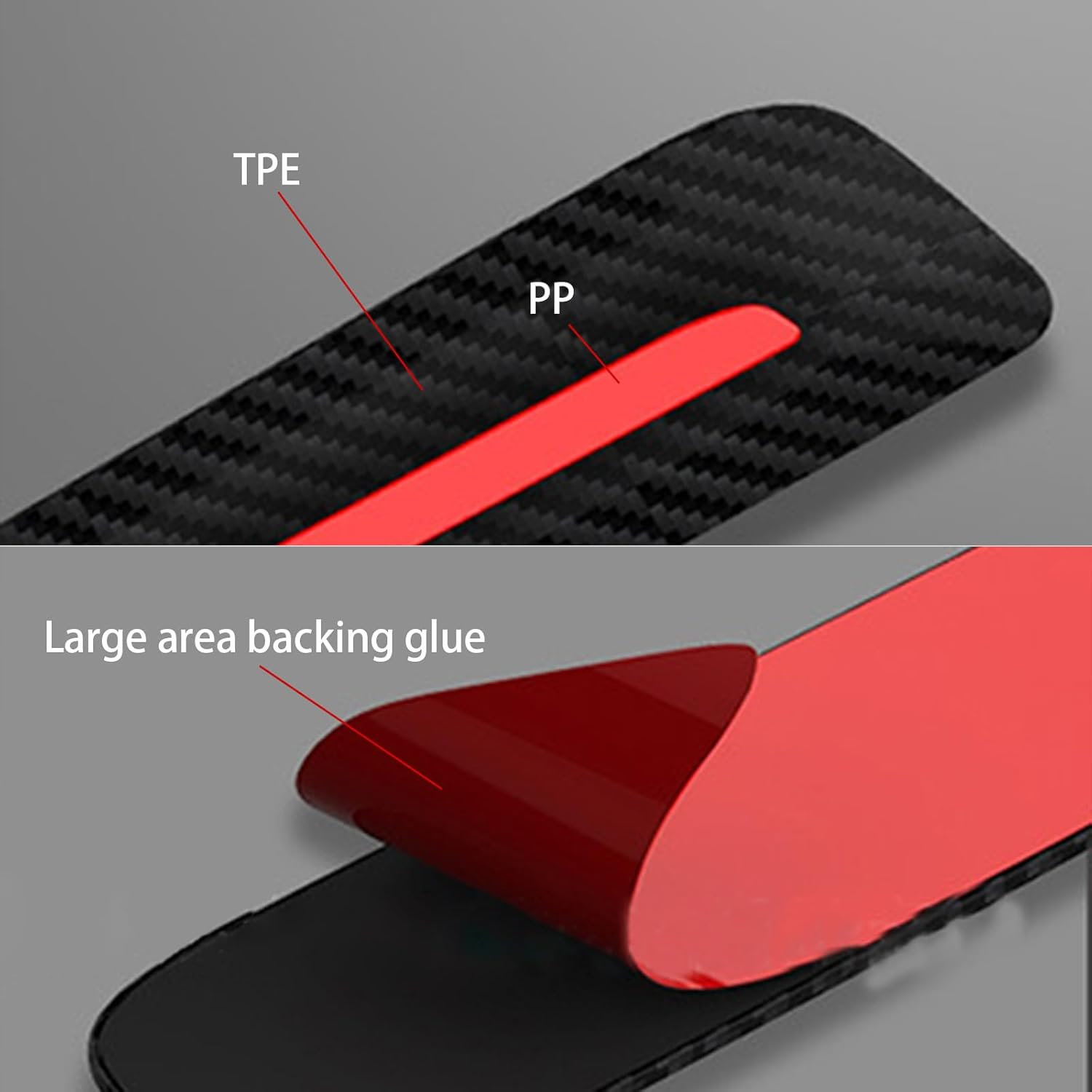 Hawyet 2 protectores de bordes de parachoques 3R para automóvil, 11.8 x 1.3 pulgadas, impermeables, de elastómero termoplástico, polipropileno,
