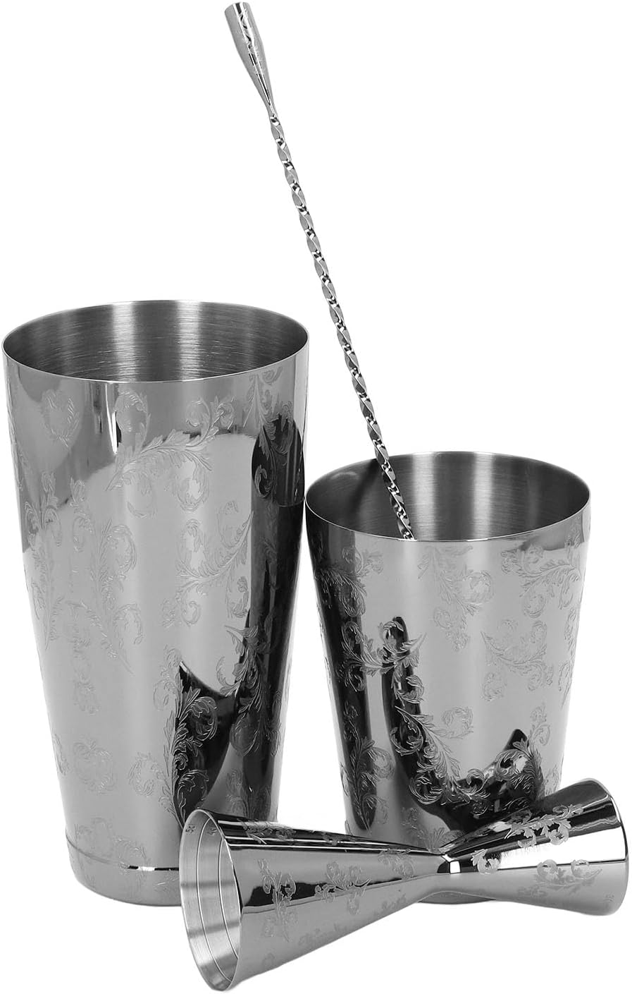Kit de barman de acero inoxidable Boston Cocktail Shaker Set multifuncional para mezclar bebidas, hogar, bar, fiesta (juego 2)