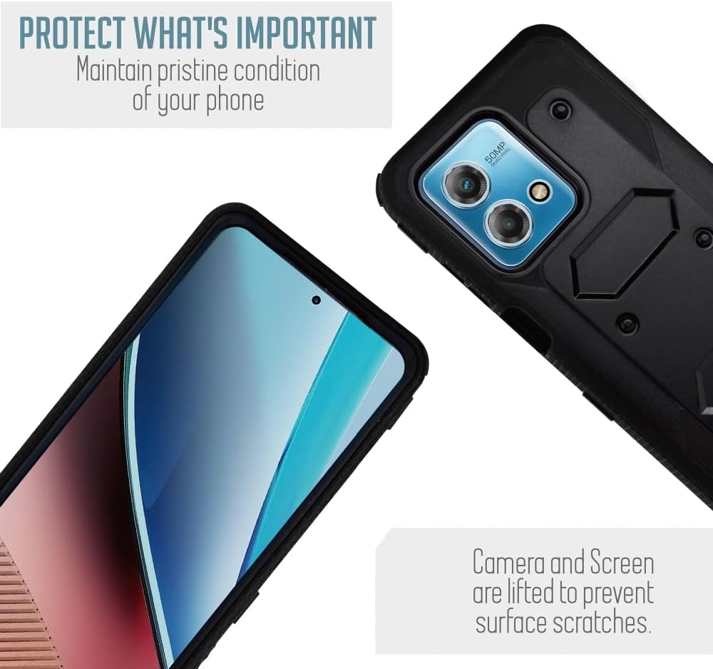 6goodeals Funda protectora para Moto G Stylus 4G 2023 con protector de pantalla integrado, doble capa protectora a prueba de golpes Motorola G