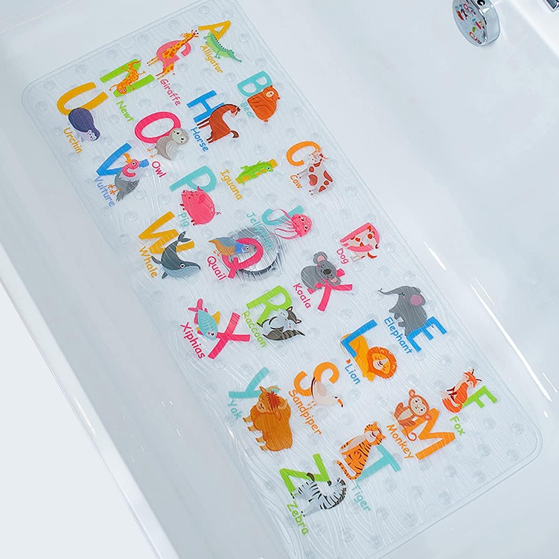 Tapetes de baño para niños pequeños, antideslizantes, de dibujos animados, grandes, antideslizantes, para suelo, 35 x 15, lavables a máquina, tamaño