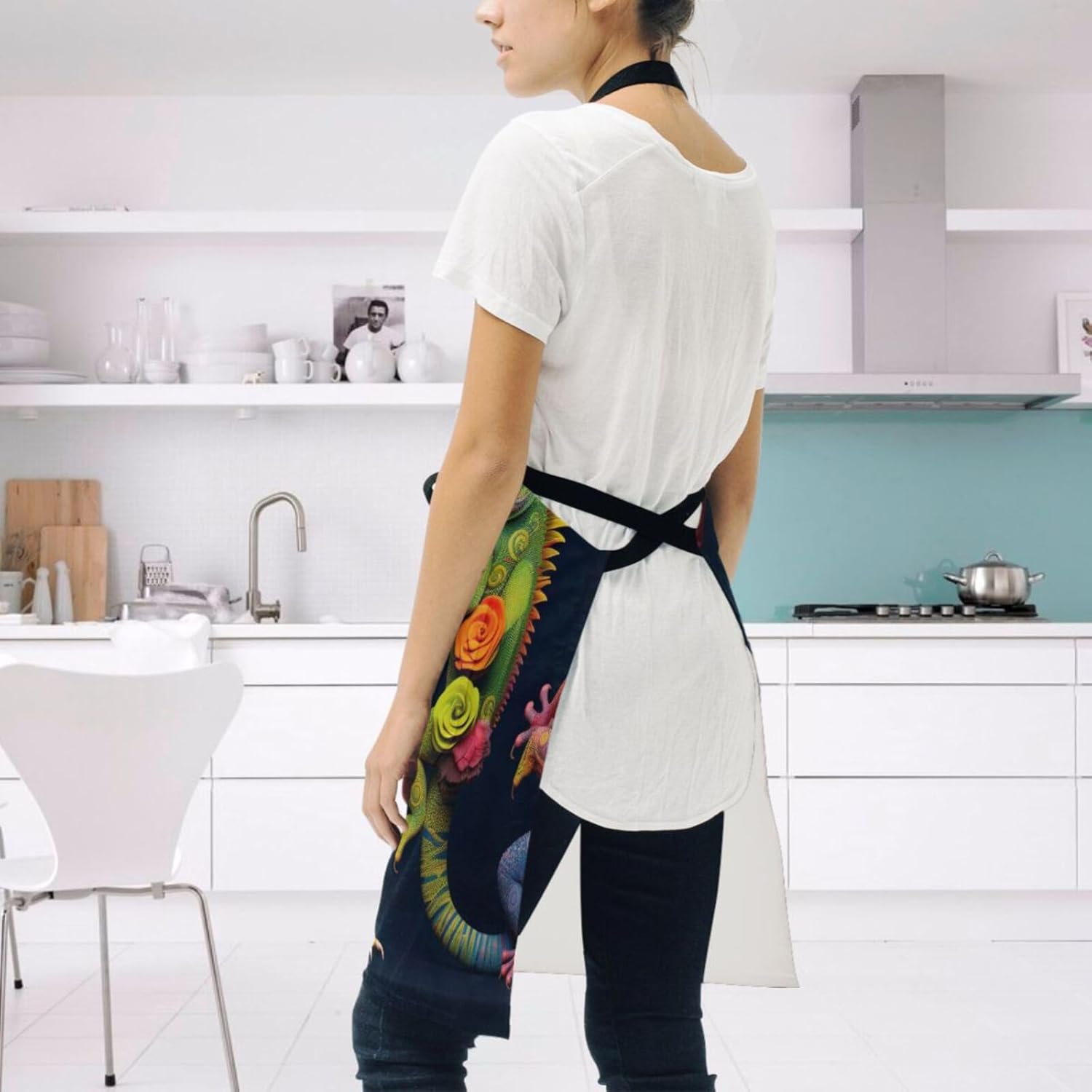 RPLIFE Delantales de cocina a prueba de agua, delantales con bolsillos, delantal de pintura para adultos