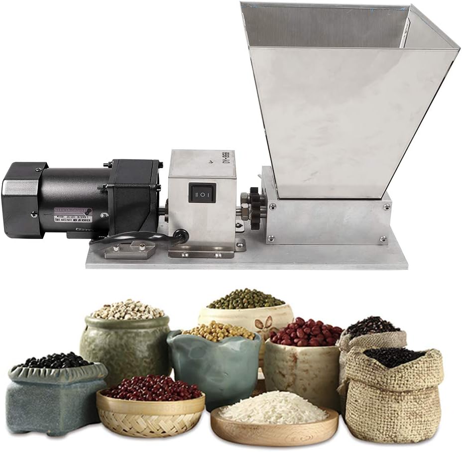 Molinillo eléctrico de grano de 110 V, 60 W, molinillo de maíz de acero inoxidable, trituradora de malta, molinillo de trigo de cebada con embudo de