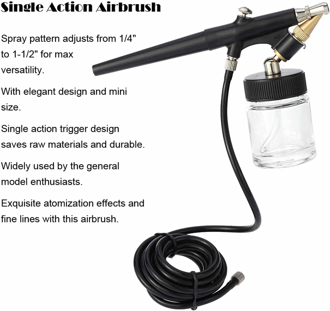 Sand Blaster – Mini kit de compresor de aerógrafo, alimentación de sifón, pistola de pintura con cepillo de aire de acción única, pistola de arena