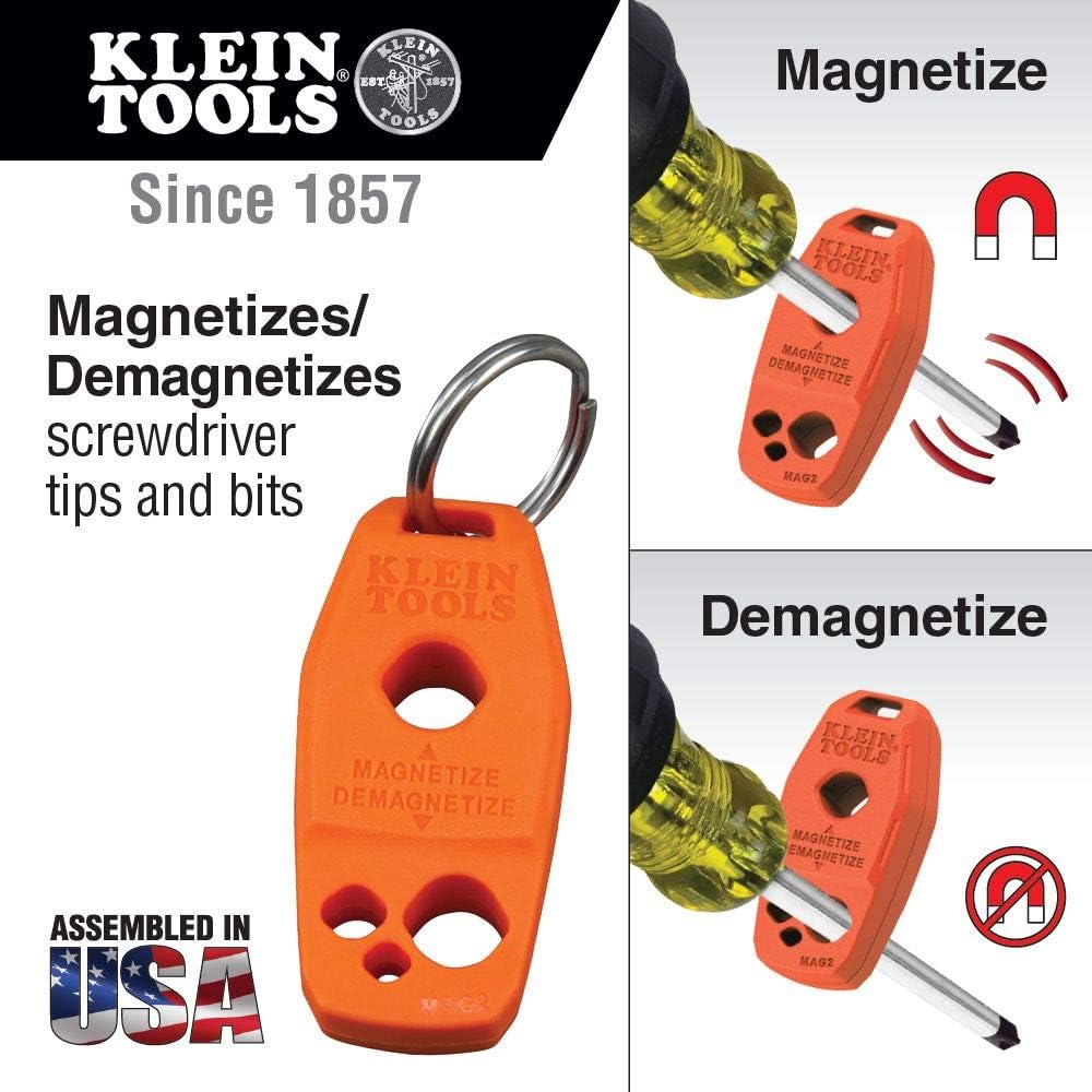 Klein Tools MAG2 Desmagnetizadormagnetizador para puntas de destornillador y puntas, hace que las herramientas sean magnéticas con potente imán de