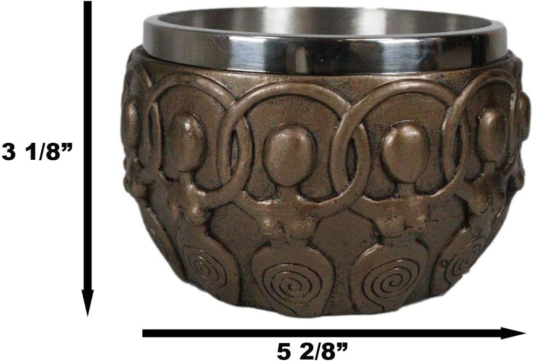 Ebros Gift Wicca Metafísica Energía Positiva Espiritual Divinidad Chamán Espiritual Espiral Triple Diosa Manchas Cuenco Estatuilla Scrying Vessel