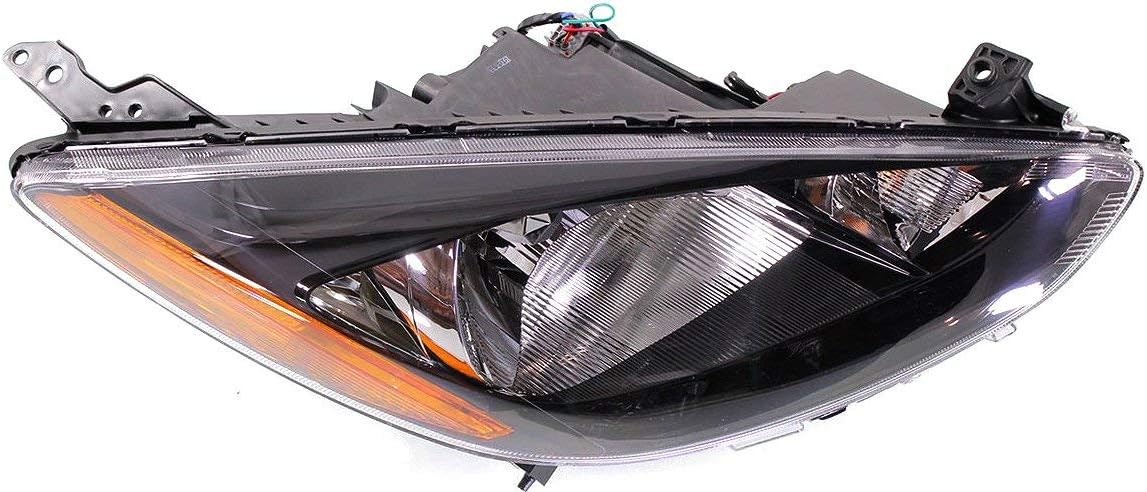 Evan Fischer Juego de faros delanteros compatible con Mazda 2 2011, 2012, 2013, 2014, con arnés de cableado de bombilla, lado izquierdo y derecho