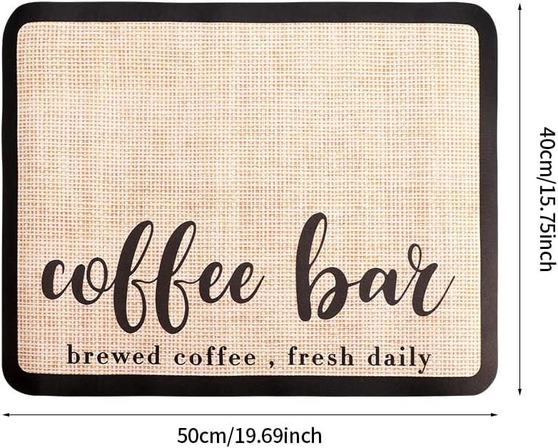 Tapete de café para barra de café, con parte trasera de goma absorbente de manchas y secado rápido para cocina, tapete para cafetera, para