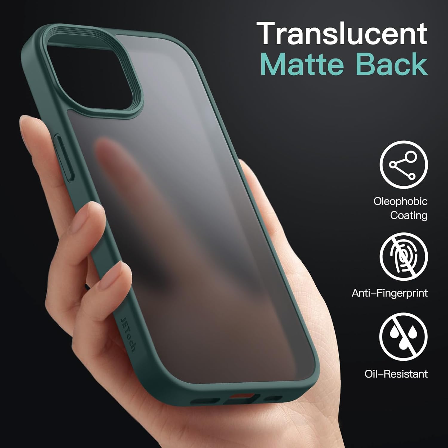 JETech Funda mate para iPhone 1212 Pro de 6.1 pulgadas, a prueba de golpes, protección contra caídas de grado militar, cubierta trasera translúcida