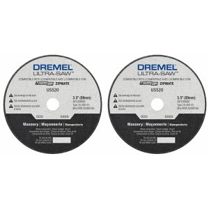 Dremel US520-01 Ultra-Saw – Rueda de corte de mampostería de 3.5 pulgadas, color plateado (paquete de 2) Dremel US520-01 Ultra-Saw – Rueda de corte de mampostería de 3.5 pulgadas, color plateado (paquete de 2)
