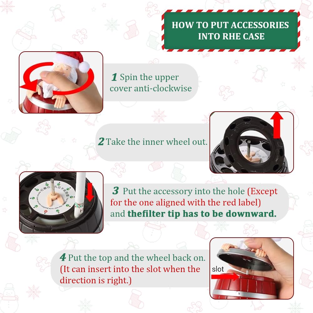 Dispensador divertido y peculiar, caja de broma Holr, S Claus in The Woon Barrel Box Figurin para fiesta de Chrias