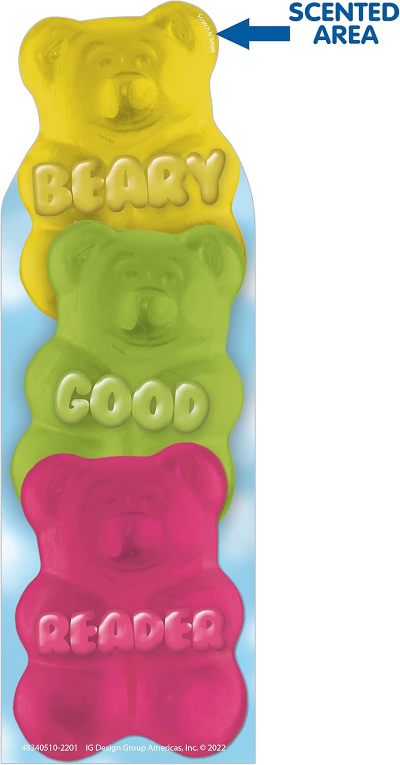 Eureka Beary Good Reader – Marcadores perfumados de oso de goma, paquete de 24