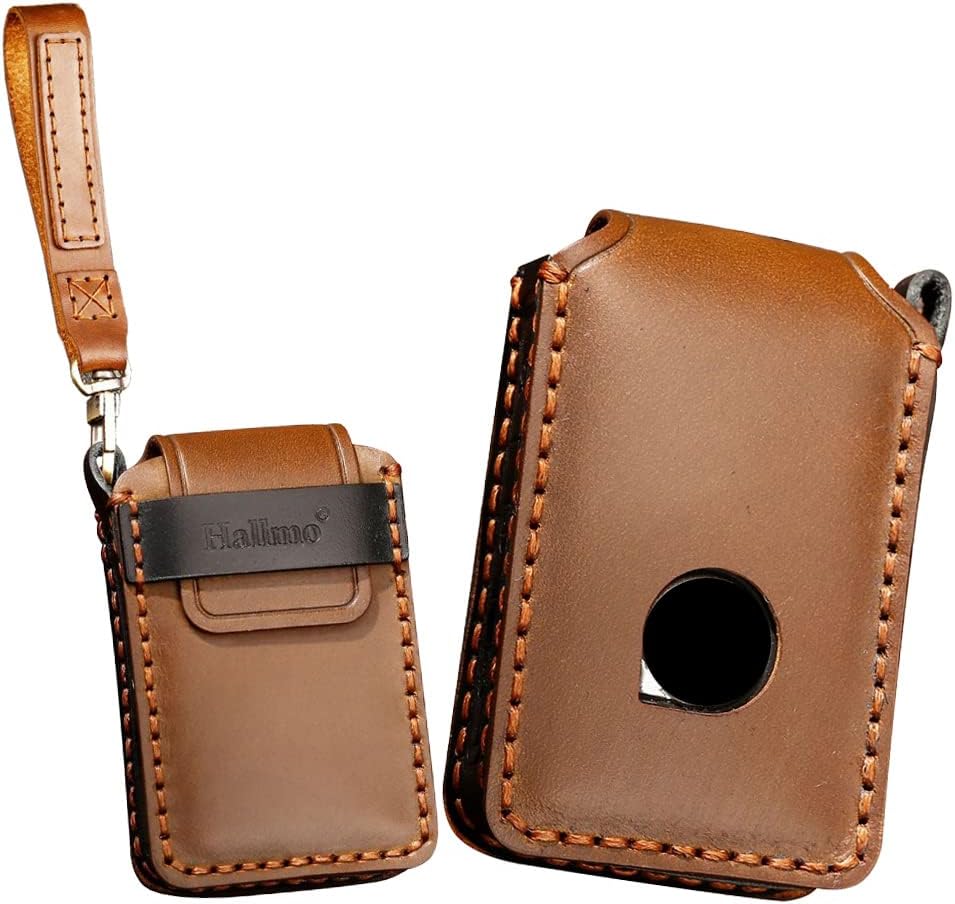 KUNIO Funda para llavero de automóvil compatible con Volvo XC40 XC60 XC90 T5 funda protectora para llaves, llavero de cuero, 4 botones