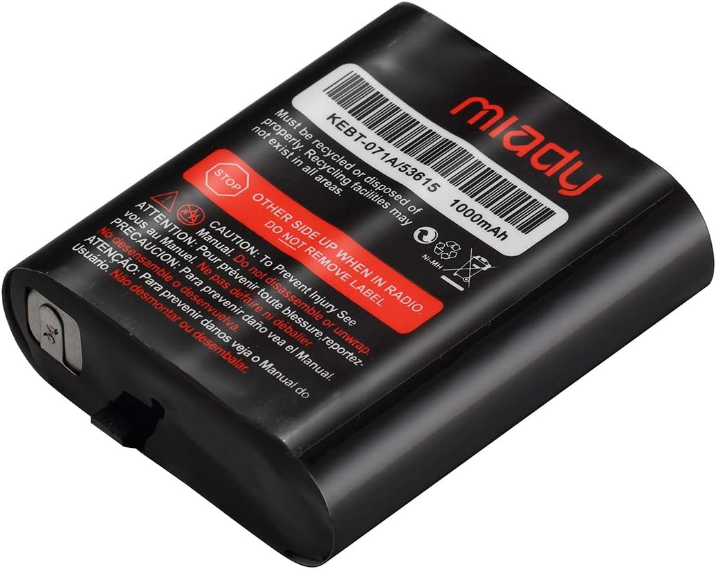 Miady Paquete de 2 baterías recargables de radio bidireccional 3.6V 1000mAh para Talkabout Motorola 53615 KEBT-071A KEBT-071-B KEBT-071-C KEBT-071-D