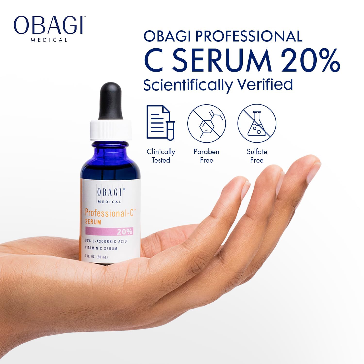 El suero Obagi Professional-C Suero de vitamina C ayuda a iluminar y minimizar la apariencia de líneas finas y arrugas