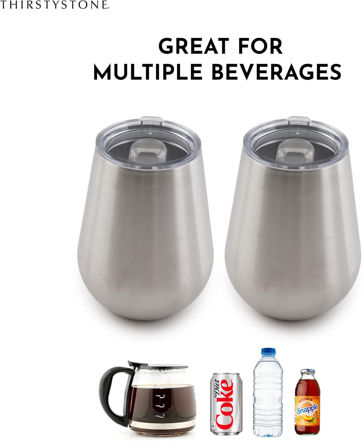 Cambridge Silversmiths – Juego de 2 vasos de vino de doble pared de acero inoxidable champán cepillado de 14 onzas, color dorado