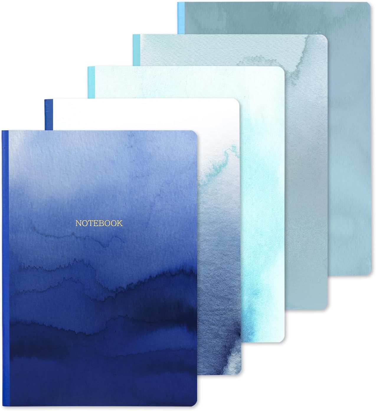 Paquete de 5 cuadernos de diario, diario ligero y portátil, paquete de cuadernos a granel, paquetes de cuadernos escolares y de trabajo, 30 hojas,