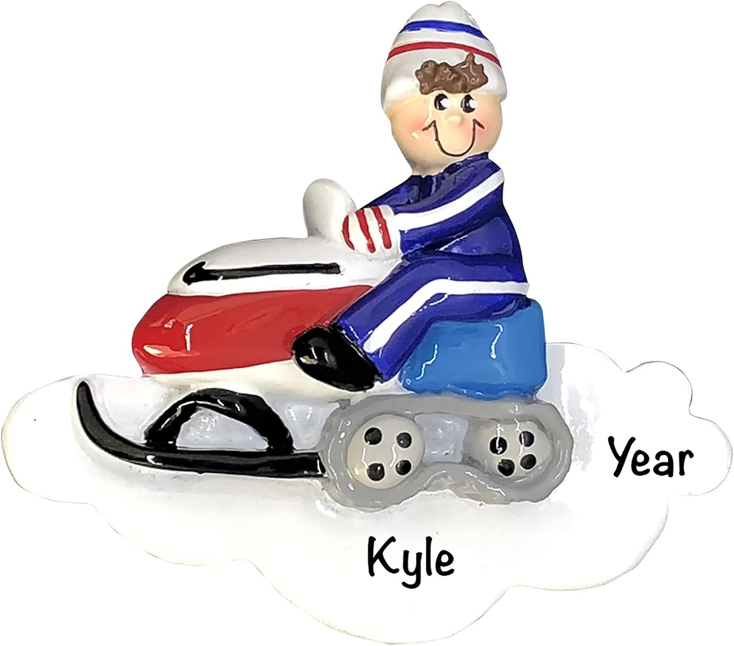Adorno personalizado de motos de nieve 2022, adornos deportivos de invierno al aire libre para árbol de Navidad, snowboard, regalo de recuerdo para