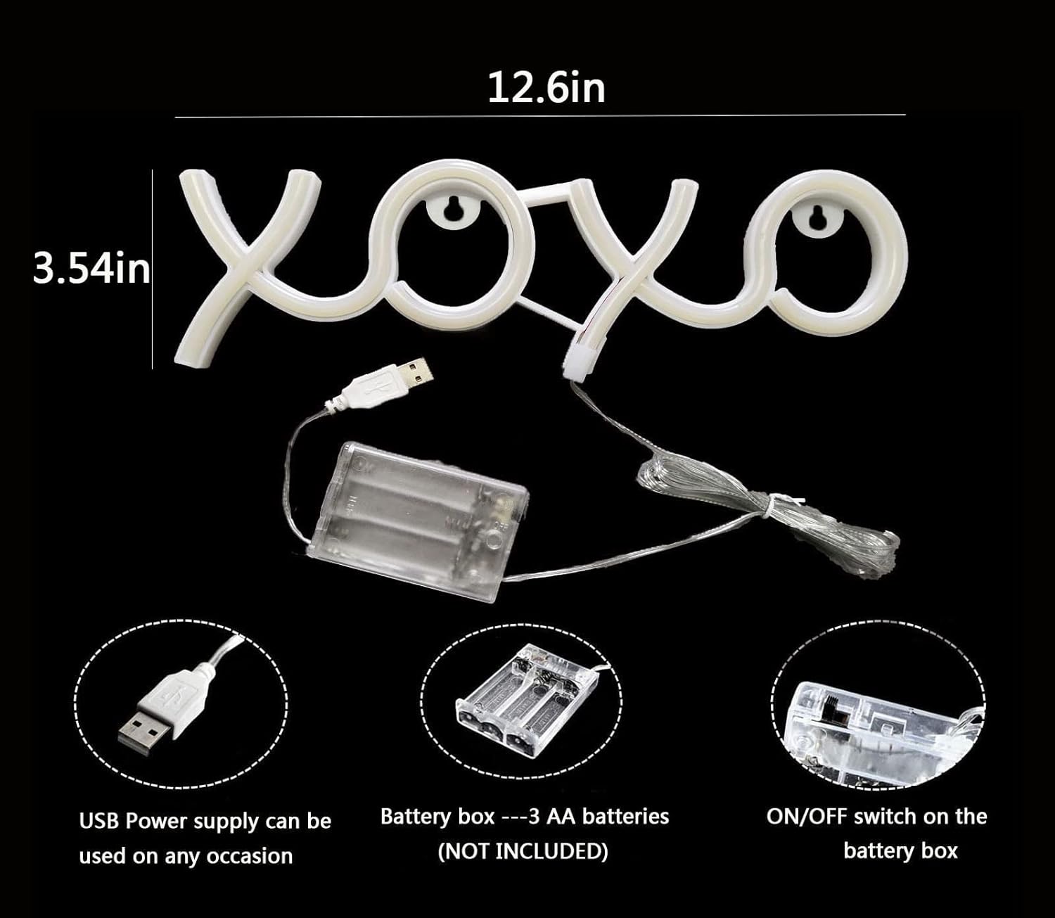 XOXO – Letrero de neón para decoración de pared de dormitorio, luz LED de luna, para regalo de cumpleaños, novio, novia, amante, adolescentes,