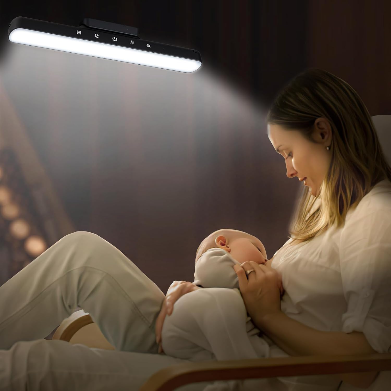 ZMinghtx Rechargeable Light Bar,60LED 5W Wireless Dimmable Touch Bunk Bed Light,3 Color Temperatures 3000mAh Battery Operated Magnetic Under Cabinet