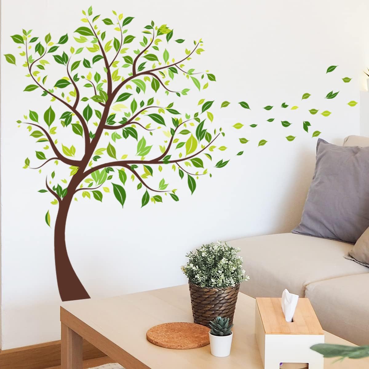 Calcomanías de pared grandes para sala de estar, calcomanías de pared de árbol gigante para dormitorio, calcomanías de vinilo extraíbles, decoración