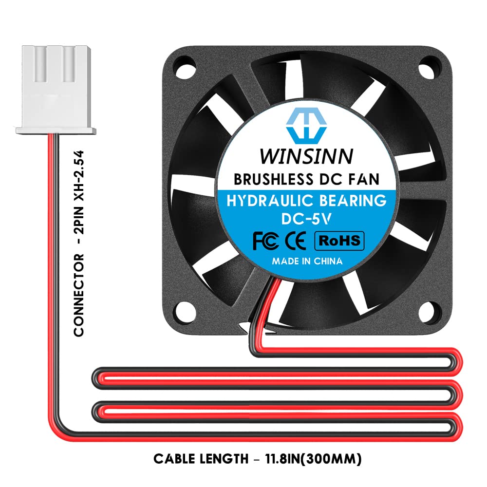 WINSINN Mini ventilador de 0.984 in 5 V Rodamiento hidráulico sin escobillas 2507 0.984×0.276 in – Alta velocidad (paquete de 4 unidades)