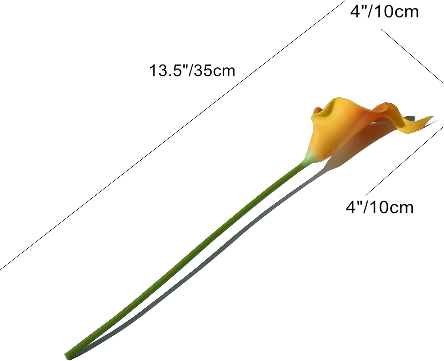 Mandy’s – 20 flores de naranja artificiales de lirio de cala de seda de 13.4 pulgadas para el día de Pascua, hogar, cocina y boda