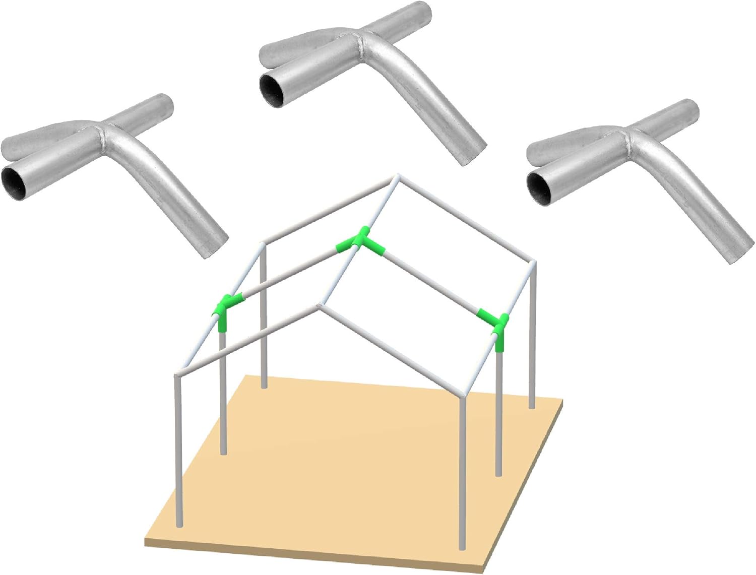 Kit de marcos de accesorios para toldo, conectores de 1-38 pulgadas, acopladores para tienda de campaña de cochera, cobertizo de 3 vías, juego de 4