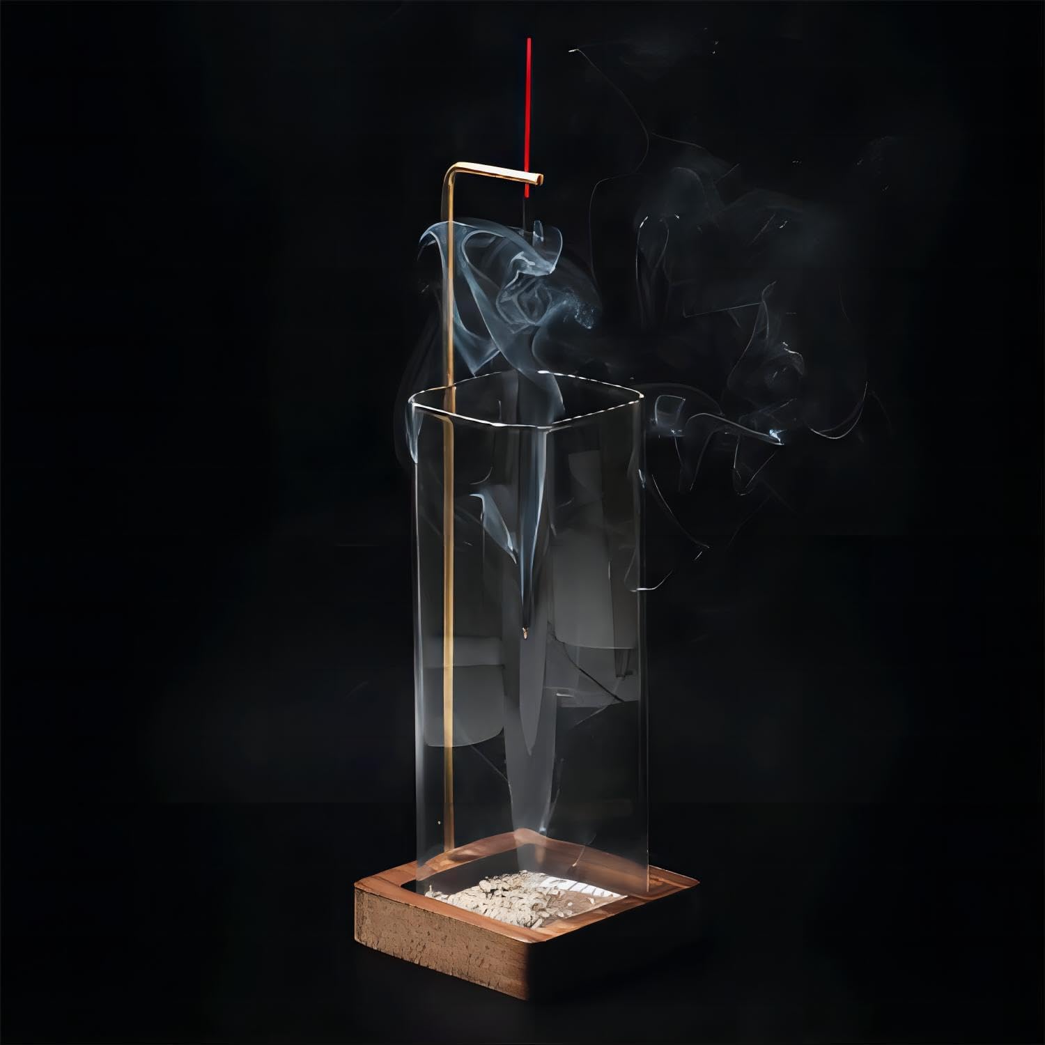 Soporte de incienso para palos, quemador de incienso al revés, soporte de incienso colgante para palos, colector de cenizas de vidrio, 100%