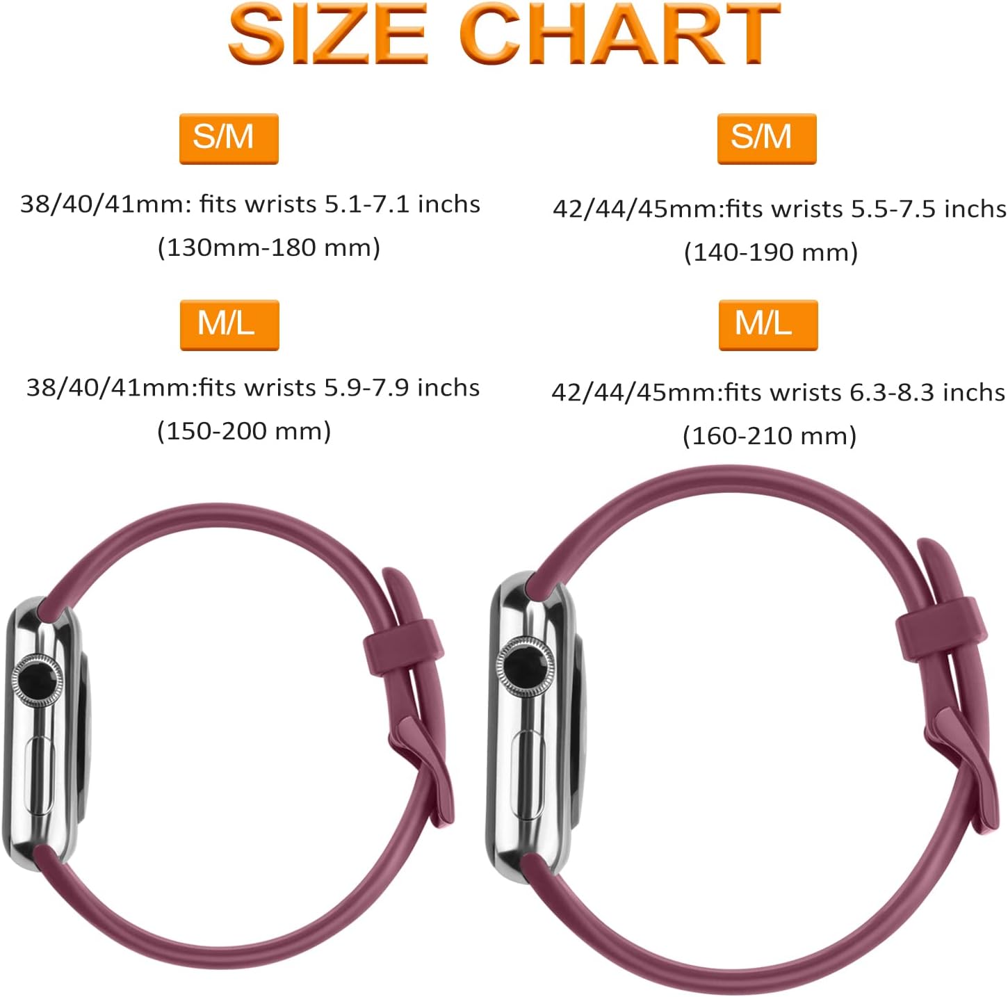 Correas estrechas de silicona compatibles con Apple Watch Band de 1.614 in 1.772 in 1.496 in 1.575 in 1.654 in 1.732 in, correa suave delgada de