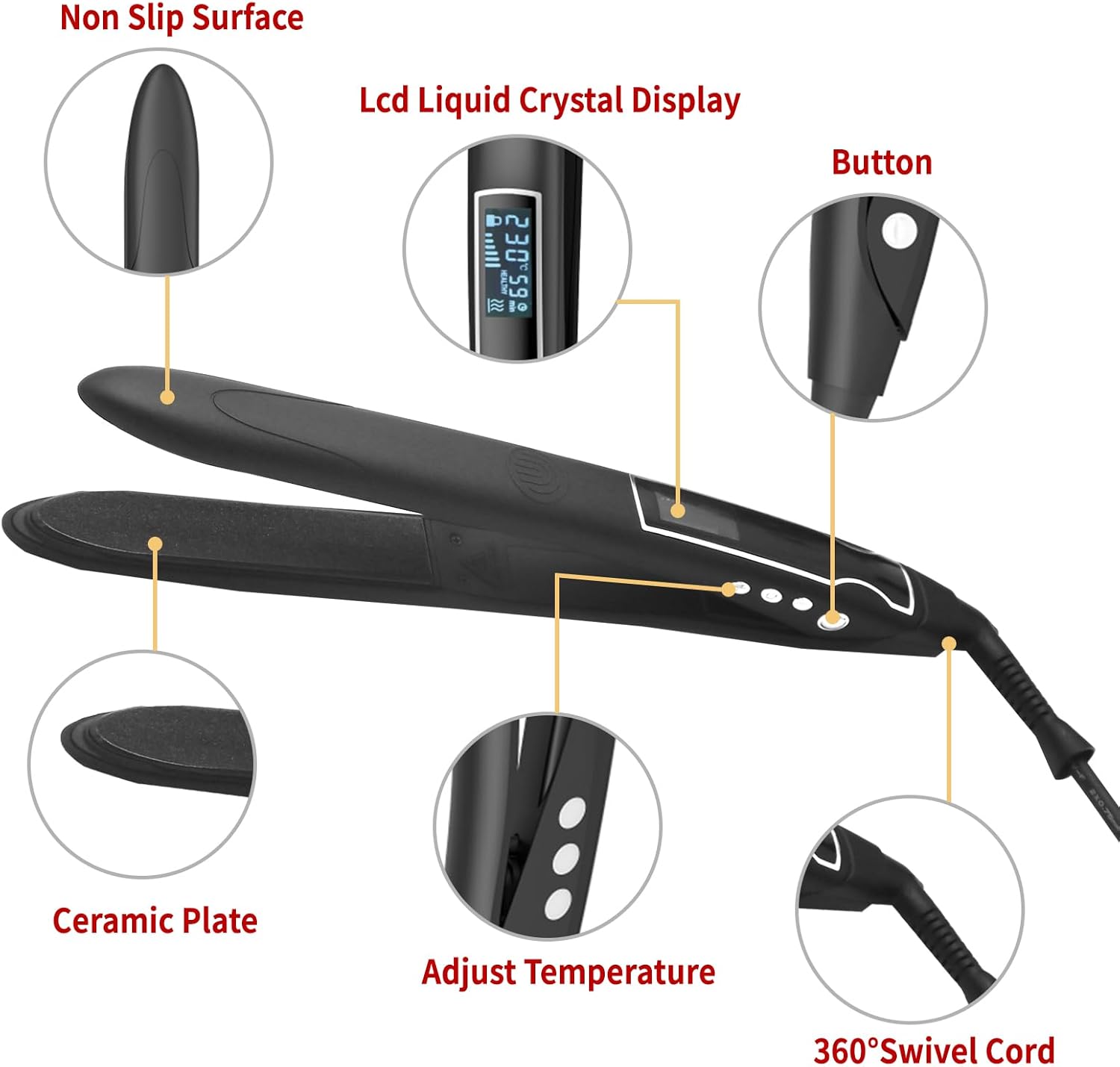 Peine eléctrico para alisar el cabello, peine alisador eléctrico, planchas planas pequeñas para cabello corto, mini alisador de cabello de