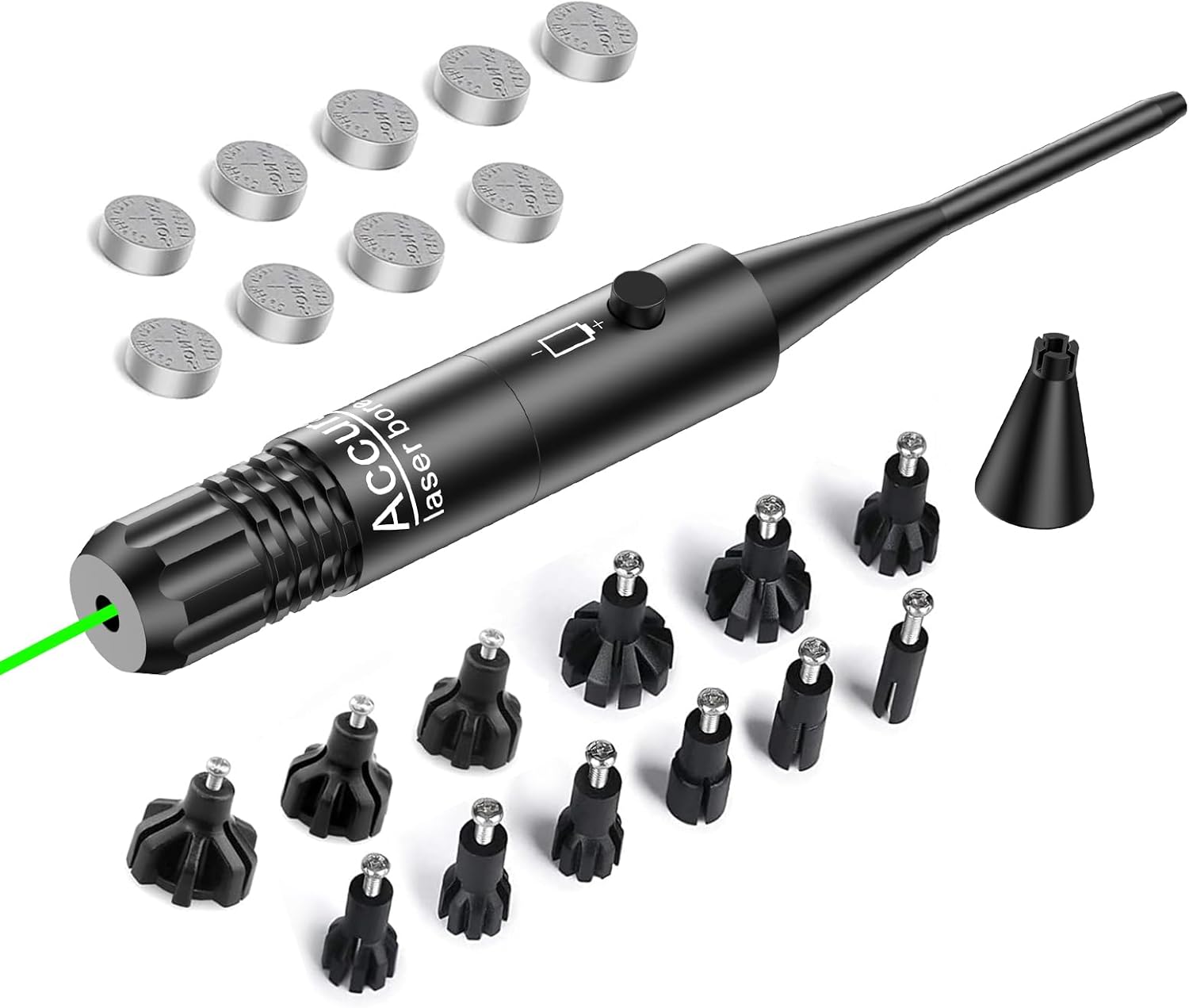 Kit de visión de perforación verderojo láser Boresighter con interruptor de botón para.17 a 12GA Calibre Rifles Pistola, mira láser roja