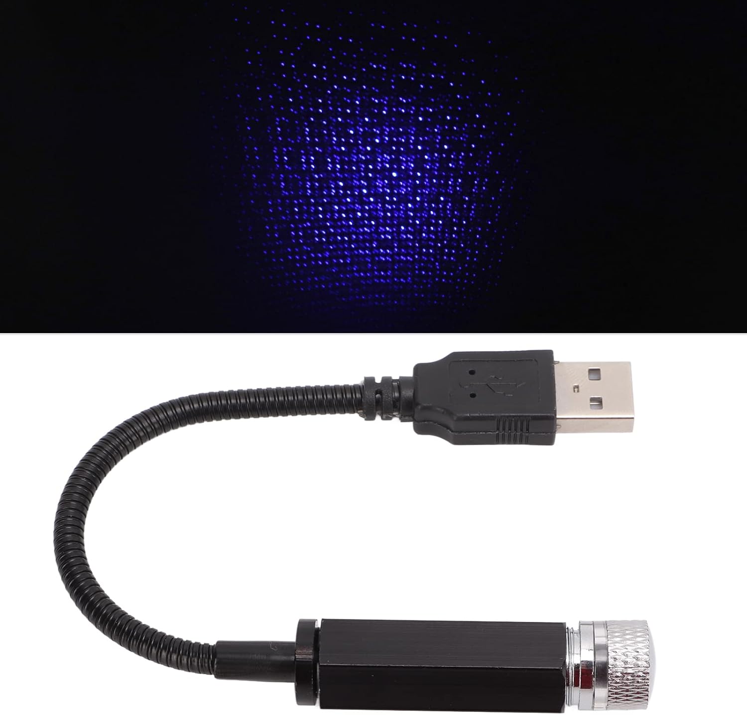 Proyector USB de estrella para techo de automóvil, luz nocturna, lámpara interior LED activada por sonido, luz de atmósfera USB estrellada para