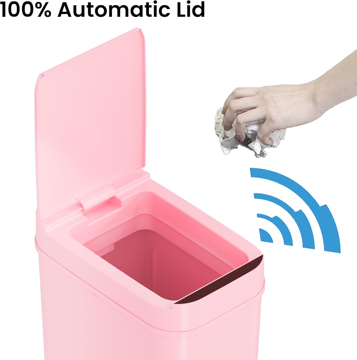iTouchless – Cubo de basura de 3gal, sin contacto, delgado, pequeño con tapa y sensor tu compra apoya a la investigación en lucha contra el cáncer