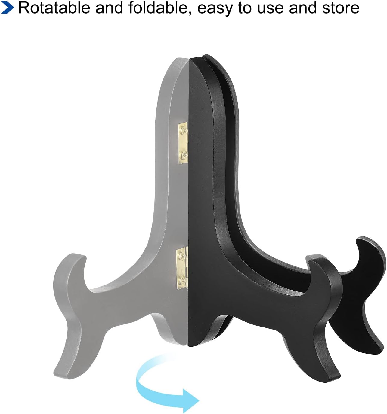 uxcell 2pcs 5″ soporte de placa de caballete, soporte de exhibición plegable de madera negro para marco de imagen decorativo
