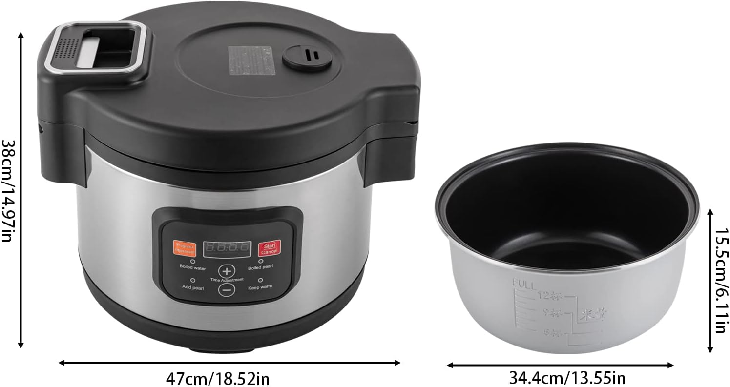 Boba Cooker comercial de 3.17 galones Boba Pot automático Pearl Pot Tapioca Olla para té Boba y té de burbujas y té de leche Pantalla táctil 110V