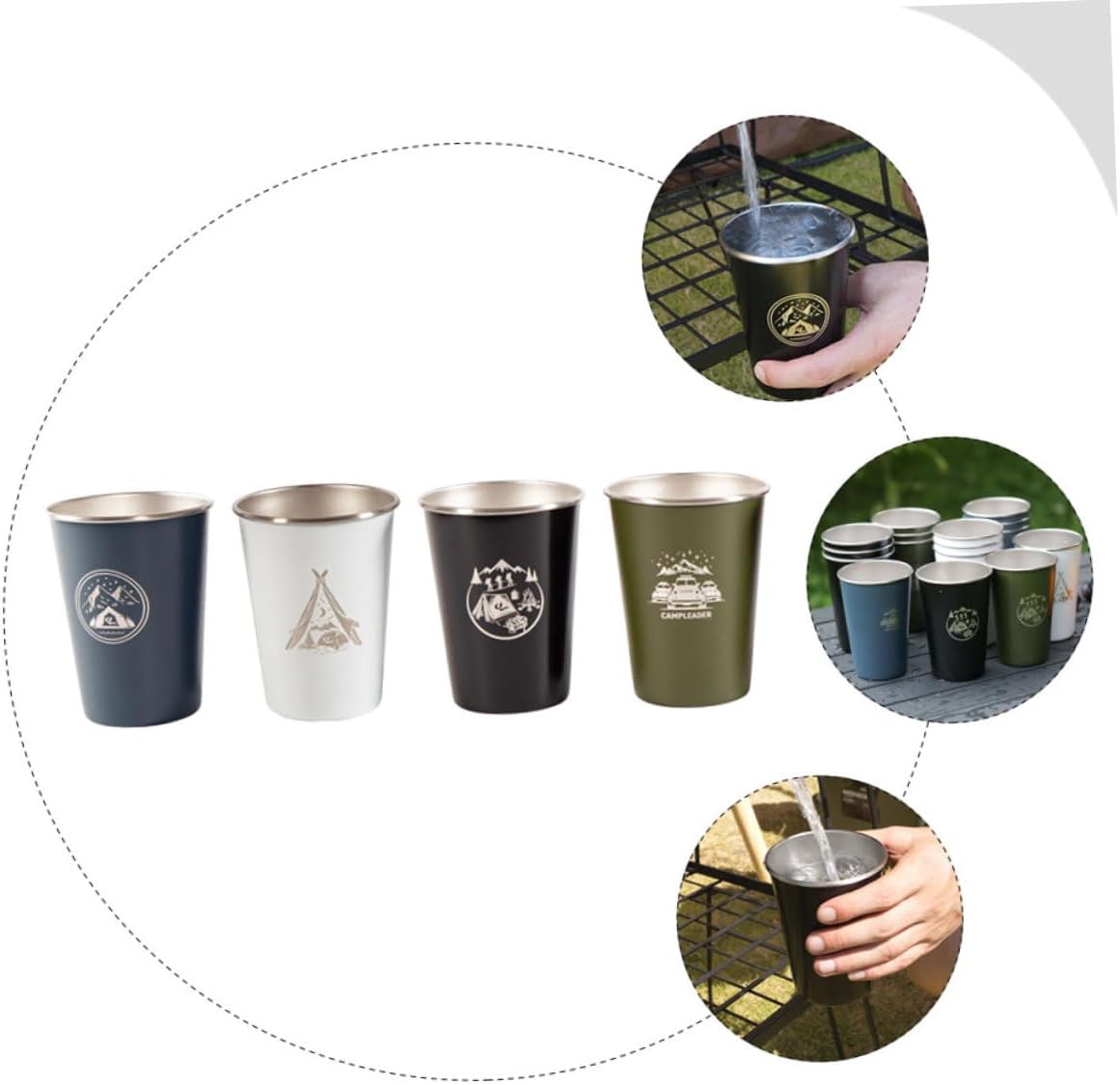 1 Set Outdoor Camping Cup Metal Tumblers Coffee Travel Mug Stainless Steel Mug Metal Shot Glasses Insulated Mug Tall Shot Glasses Camping Mug