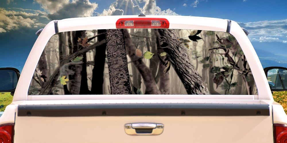 SignMission Tree CAMO – Calcomanía gráfica para ventana trasera de camión SUV View Thru vinilo, 22 x 65 pulgadas