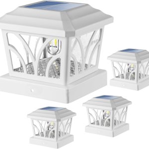 LeiDrail Luces solares para postes al aire libre, 2 modos de aluminio para valla, cubierta de valla, bombillas LED Edison para postes de madera de LeiDrail Luces solares para postes al aire libre, 2 modos de aluminio para valla, cubierta de valla, bombillas LED Edison para postes de madera de