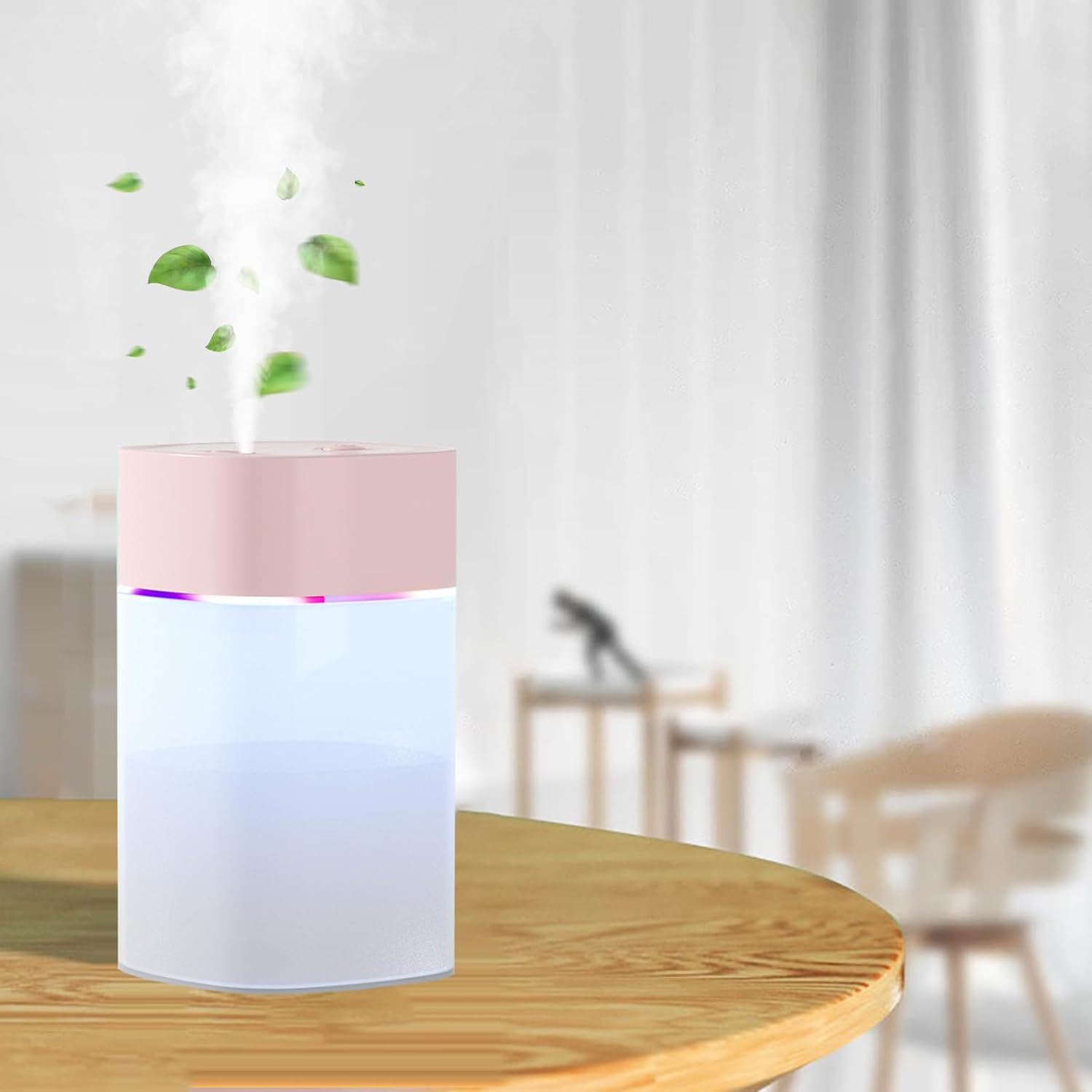 Humidificador pequeño, mini humidificador para plantas, humidificadores de niebla fría de 13.5 fl oz para dormitorio, humidificadores personales de