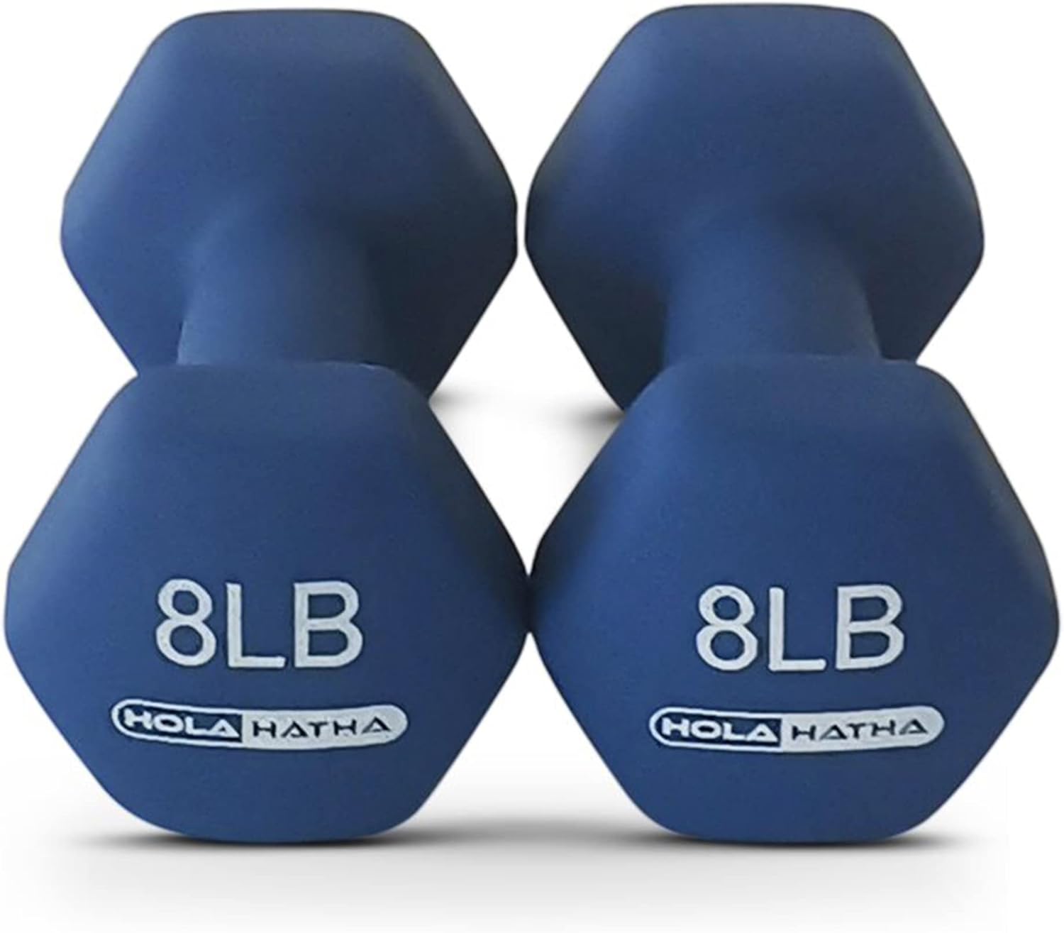 HolaHatha Juego de mancuernas de neopreno de 2, 3, 5, 8 y 10 libras con estante, ideal para ejercicios en casa para ganar tono y definición, color