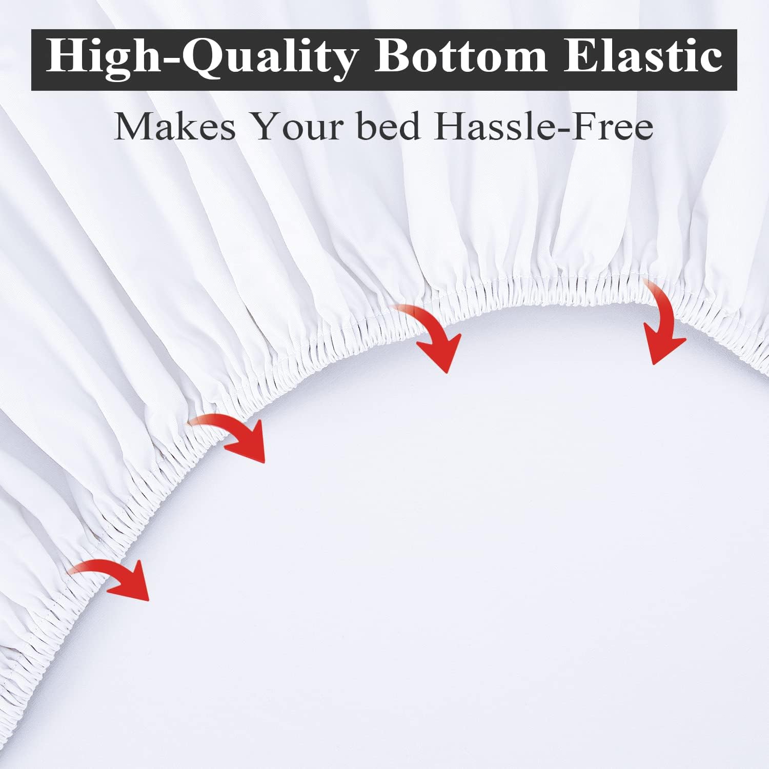 Solo sábana bajera, sábana bajera de 400 hilos color blanco para cama ajustable tamaño King dividido, no destiñe y resistente al encogimiento,