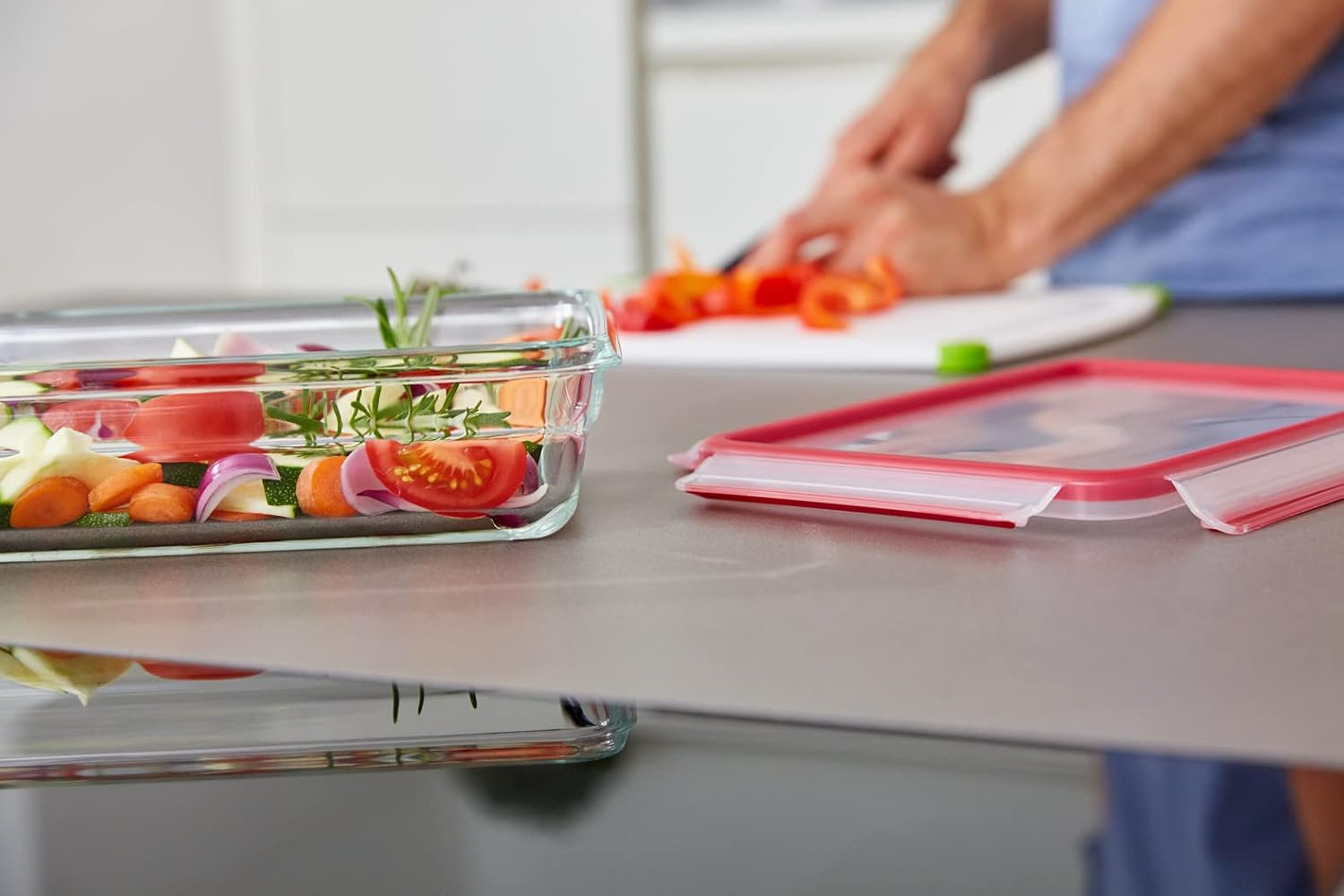 Tefal Masterseal N1040810 – Recipiente rectangular para alimentos (0,85 L, capacidad para almacenamiento de alimentos, apilable, apto para horno y