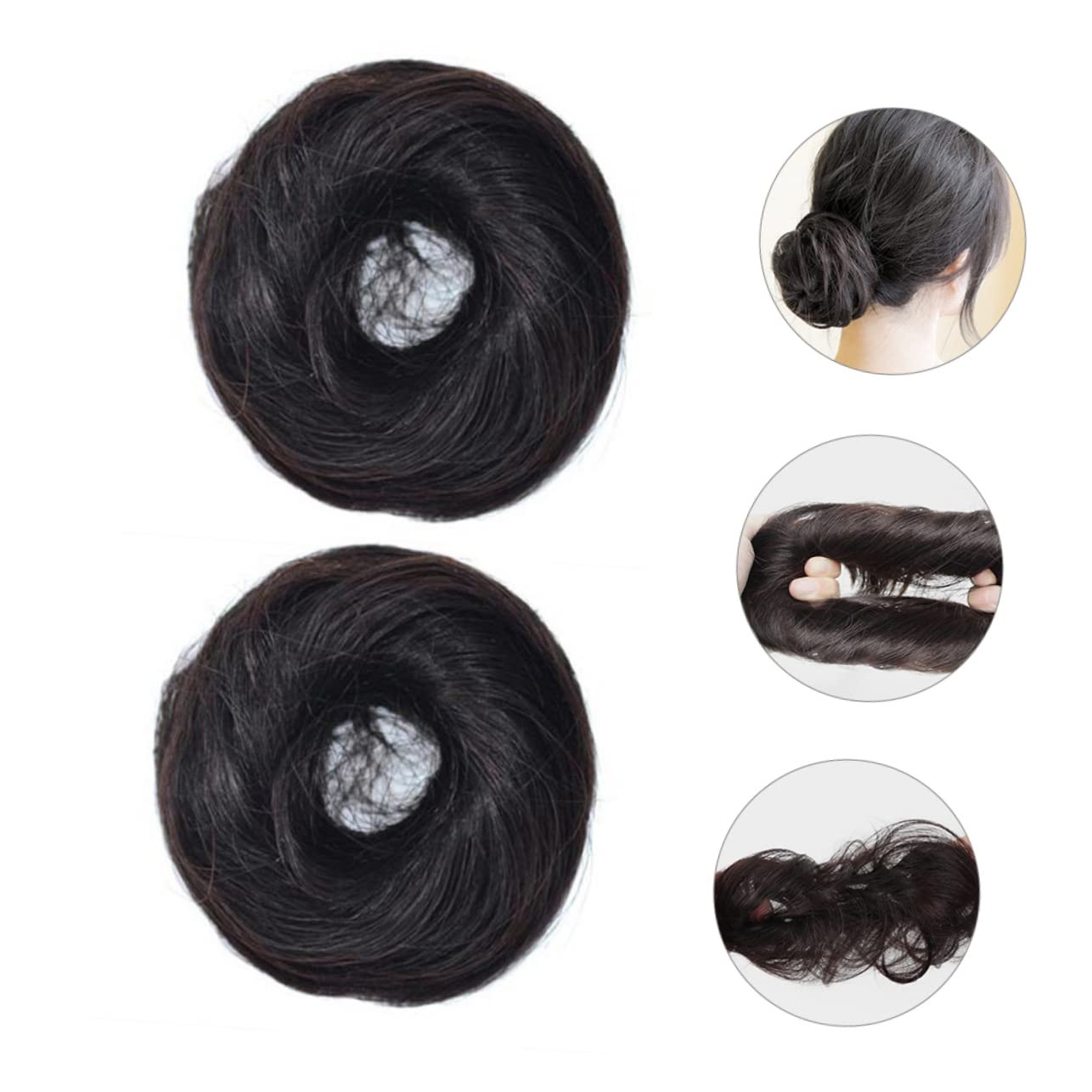 Beaupretty 10 piezas de peluca de moño, herramientas de esponja de maquillaje, con clip de esponja para mujer, cola de caballo mágica, moño, peluca,