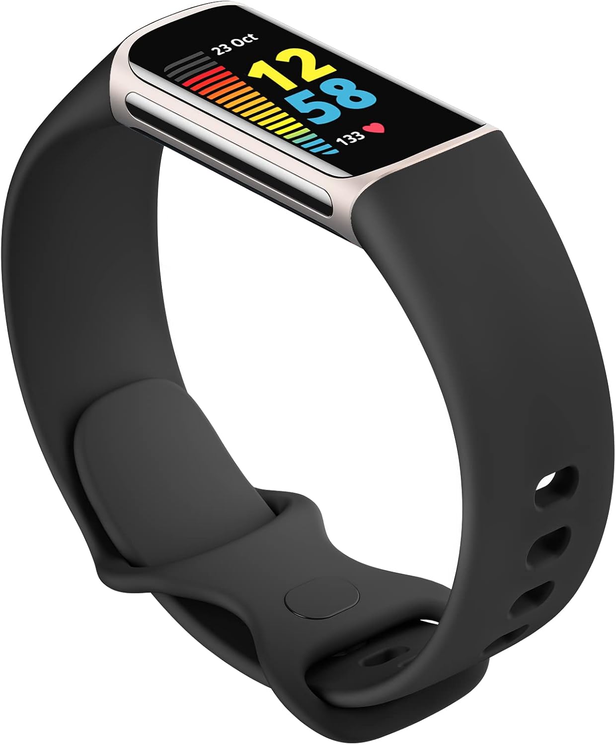 Correa compatible con Fitbit Charge 5 bandas para mujeres y hombres, correa de repuesto deportiva ajustable impermeable de silicona suave para