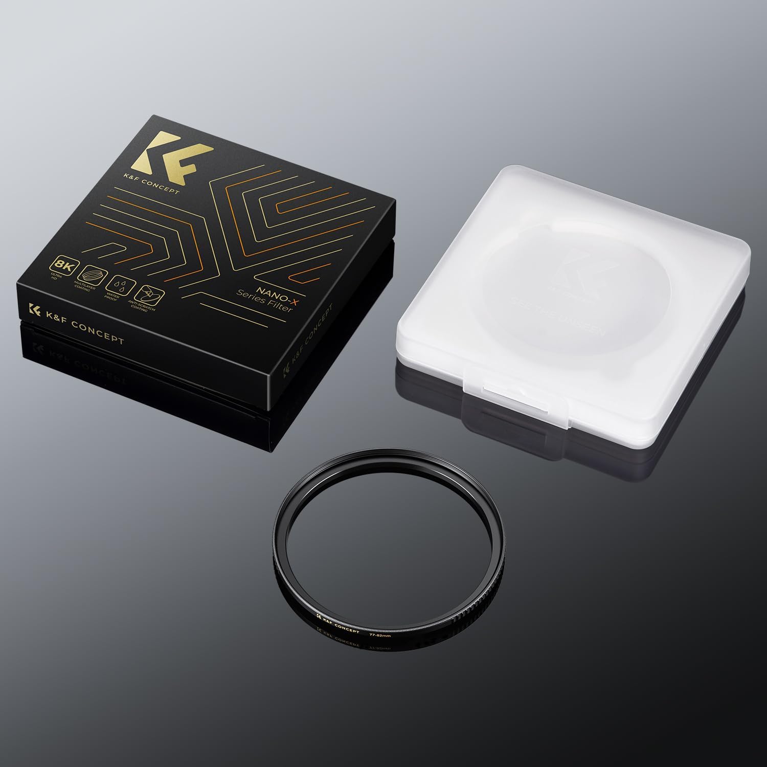 K&F Concept Anillo adaptador de filtro de lente elevador de 2.638 in a 3.031 in, anillos adaptadores de filtro de latón mecanizado CNC, para lente