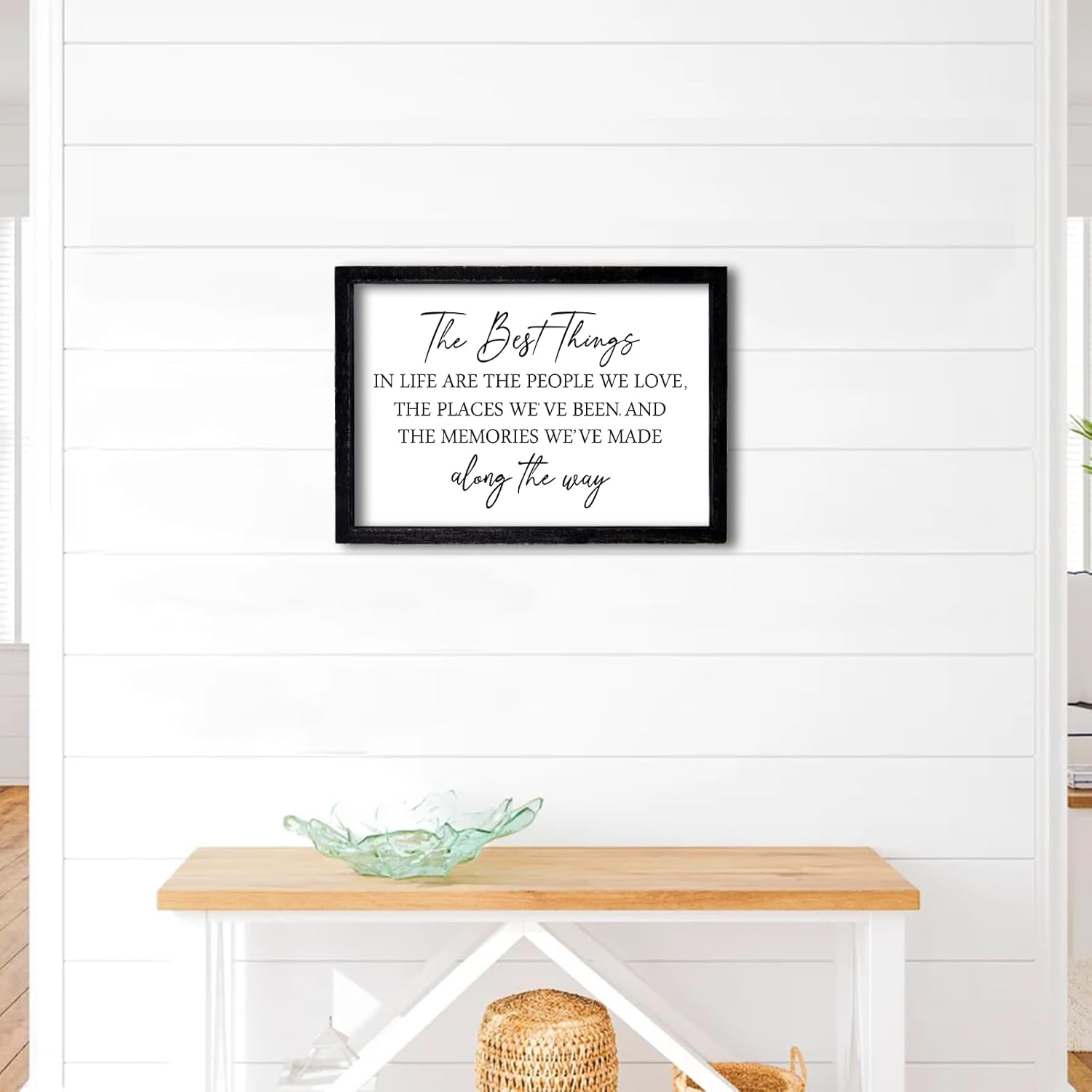 Comurdyo Letrero de las mejores cosas en la vida de 15.7 x 11 pulgadas, recuerdos de madera enmarcados, citas inspiradoras, decoración de pared,