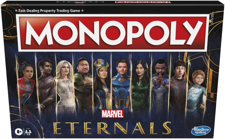 Monopoly Marvel Studios’ Eternals Edition – Juego de mesa para fanáticos de Marvel, niños a partir de 8 años