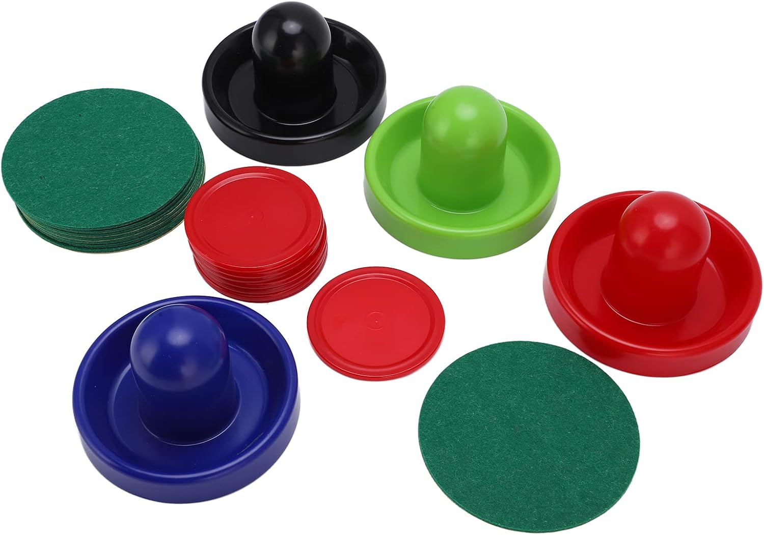 Juego completo de accesorios de hockey multicolor con empujadores, discos y piezas de repuesto para juego de hockey de mesa, mejora tu juego