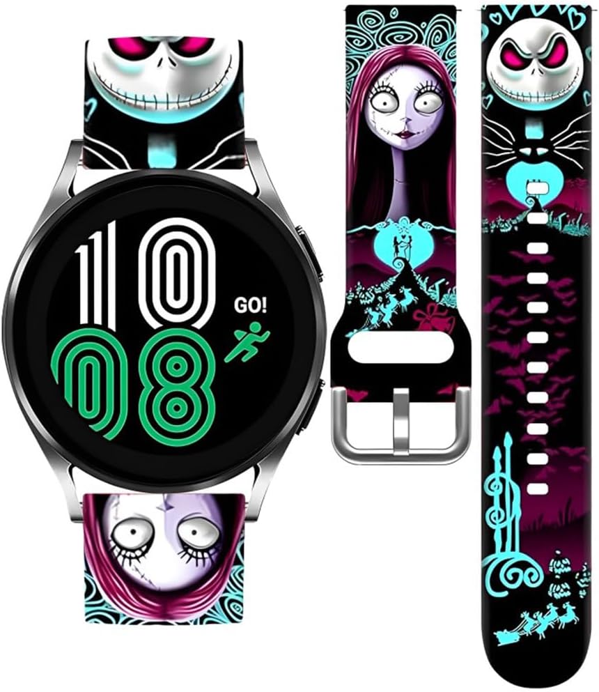 __PLACEHOLDER_BRAND_0__ Christmas Jack Skellington Sally – Correas compatibles con Samsung Galaxy Watch 6Watch 5 Pro de 1.77 pulgadas, Watch 4 de