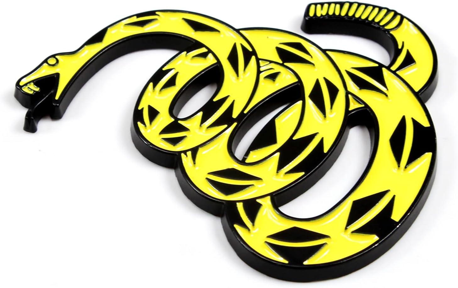Dsycar Emblema de metal 3D Don’t Tread on Me para automóvil, bandera de Gadsden, emblema de serpiente, emblema de automóvil, camión, parachoques y